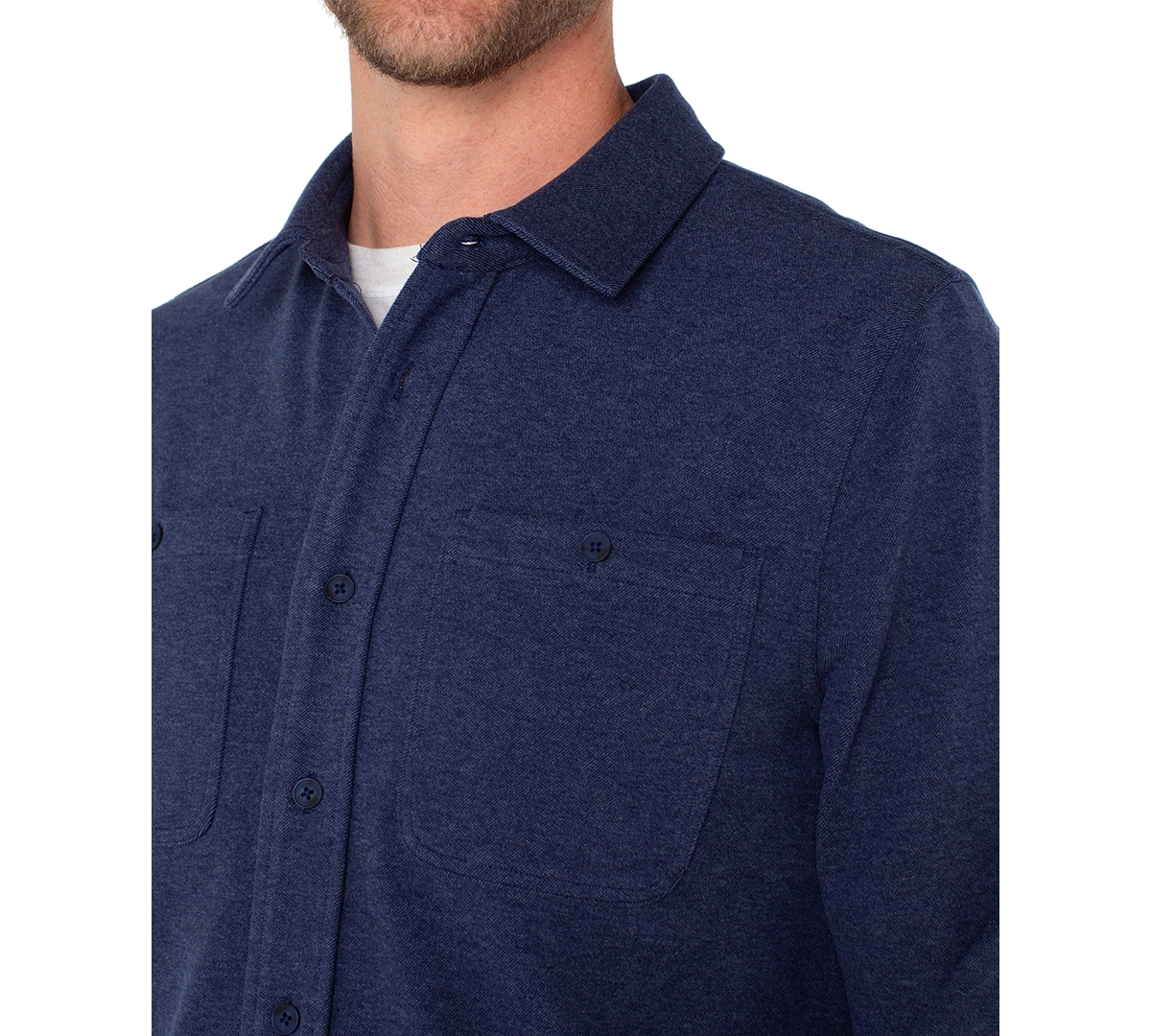 Liverpool Los Angeles Long Sleeve Button Front Knit Shirt In Blue