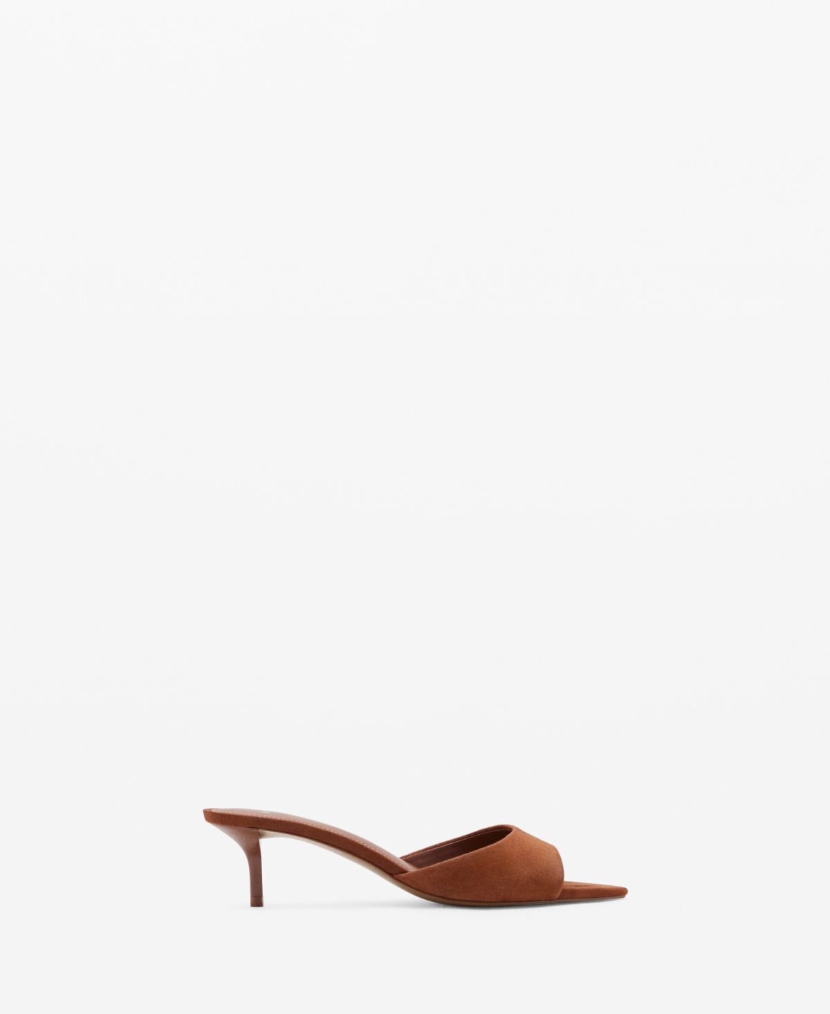 Mango Women's Kitten Heel Leather Sandals In Orange