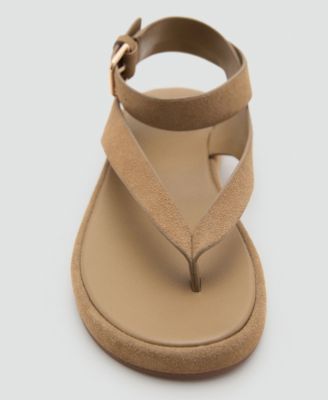 Women's Buckle Split Leather Sandals