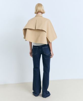 Women's Cape Style Cropped Trench Jacket