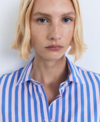 Women's Short Sleeve Striped Shirt