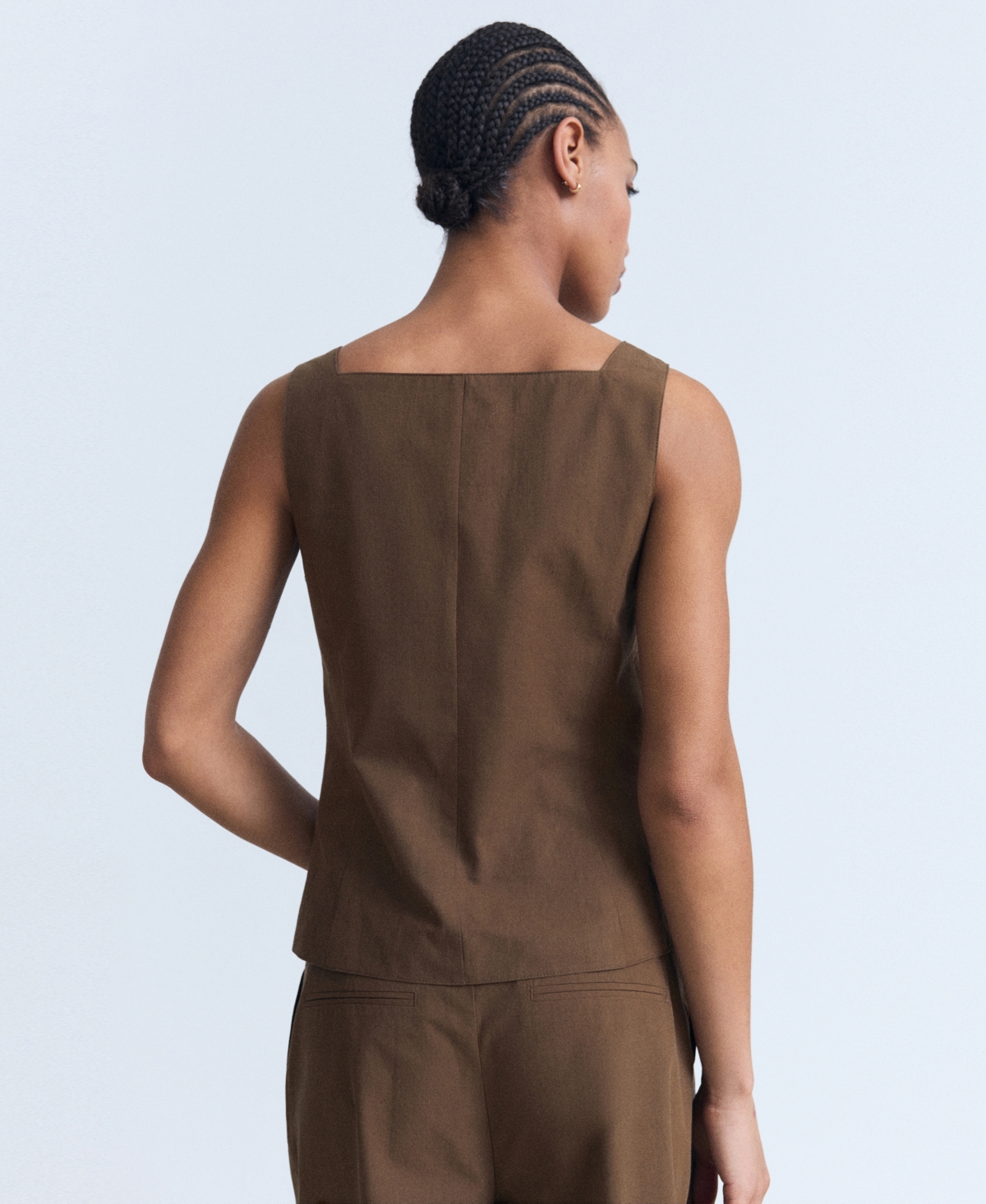 Mango Women's Cotton Suit Vest In Brown