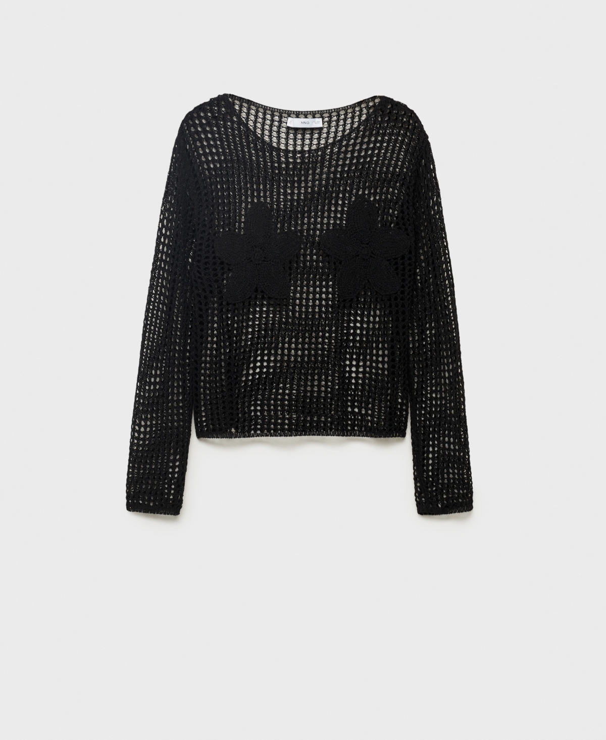 Mango Women's Knit Embroidered Sweater - Black