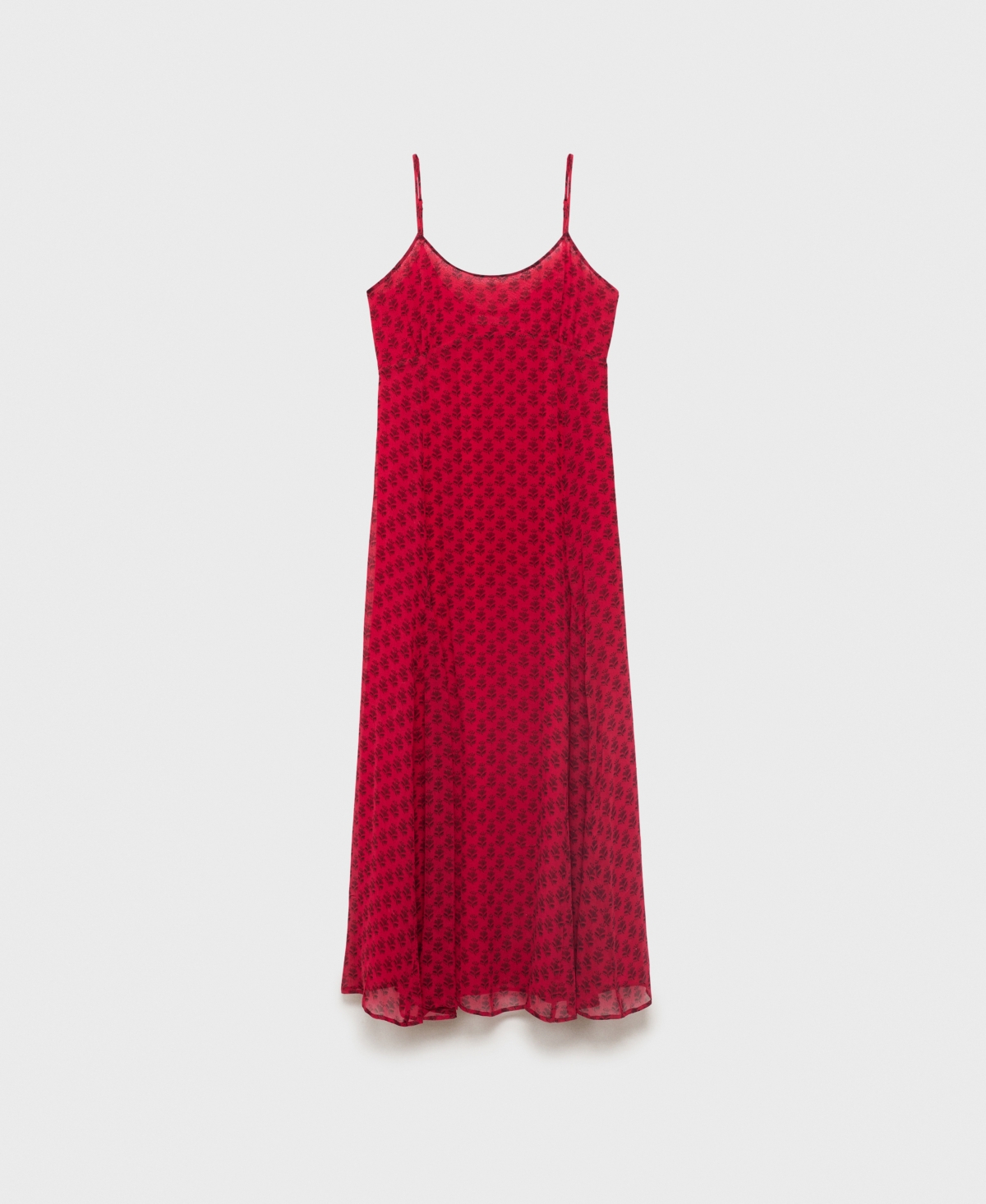 Mango Print Midi Dress In Red