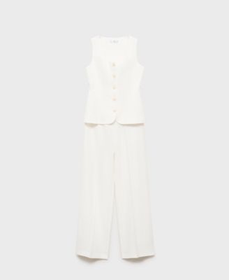 Women's Suit-Style Linen Jumpsuit