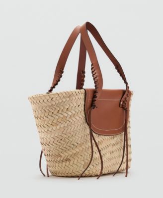 Women's Natural Fiber Basket Bag
