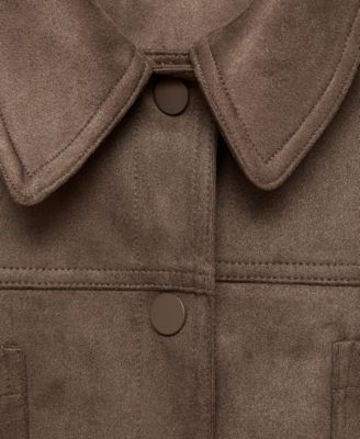 Women's Pockets Leather Effect Jacket