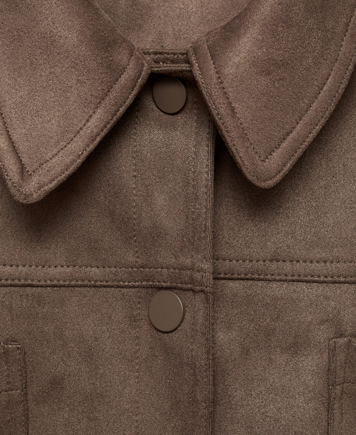Mango Leather-effect Jacket With Pockets In Brown