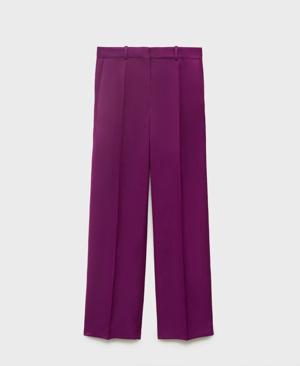 Mango Straight Leg Suit Trousers In Purple