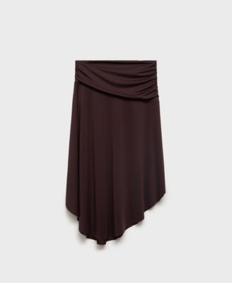 MANGO - Women's Draped Midi Skirt