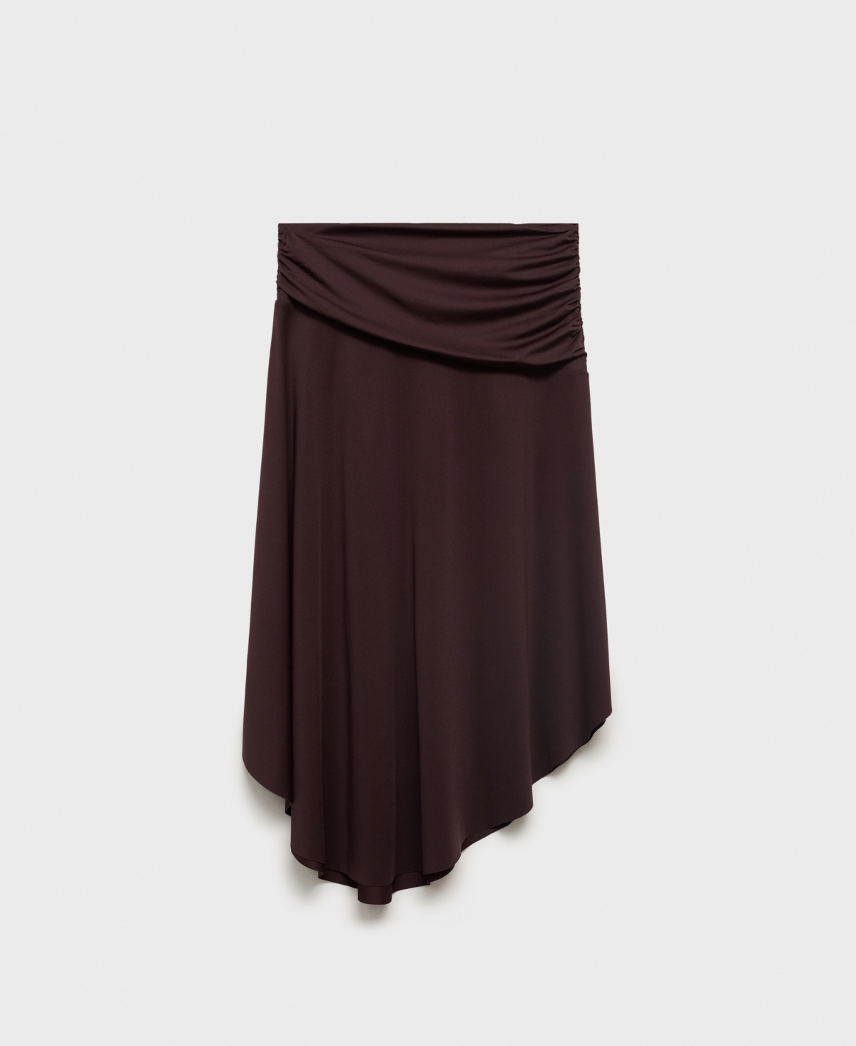Women's Draped Midi Skirt - Brown
