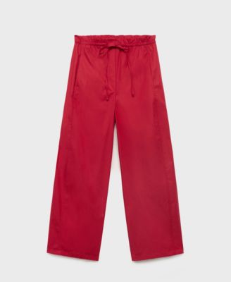 Women's Paper Bag Cotton Pants
