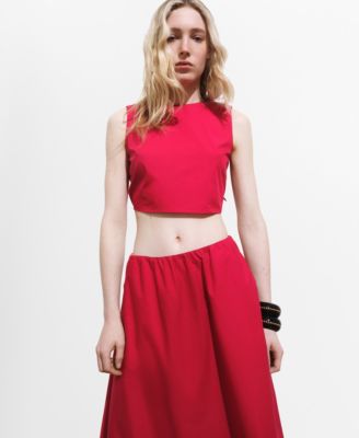 MANGO - Women's Back Bowtie Crop Top