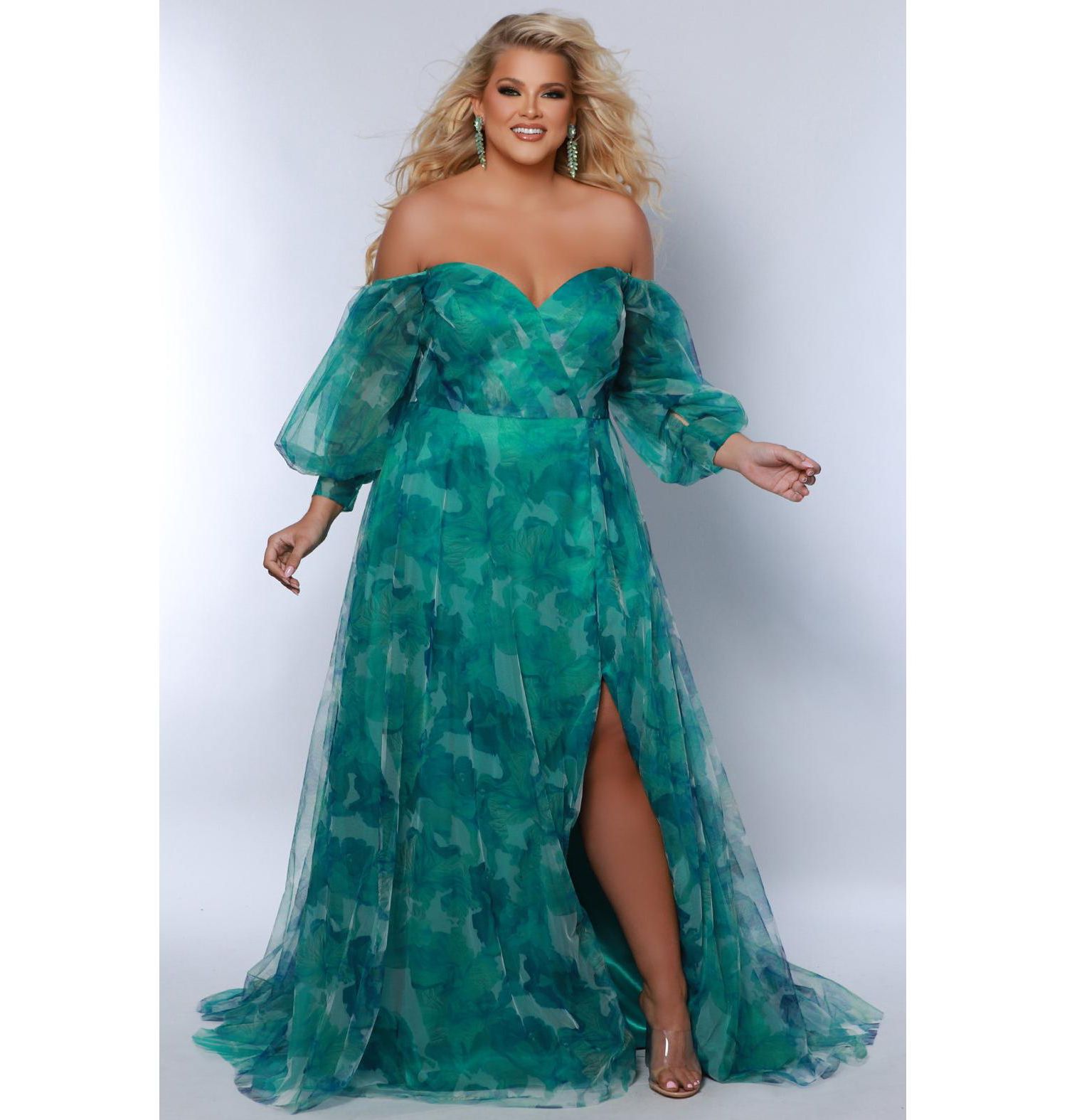 Women's Floral Strapless Sweetheart Neckline A-Line Gown