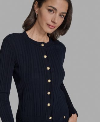 Women's Textured-Knit Cropped Cardigan