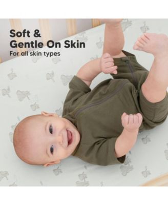 2pk Soothe Fitted Crib Sheets Neutral, Baby Crib Sheets, Fits Standard Nursery Baby Mattress