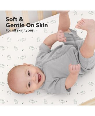2pk Soothe Fitted Crib Sheets Neutral, Baby Crib Sheets, Fits Standard Nursery Baby Mattress