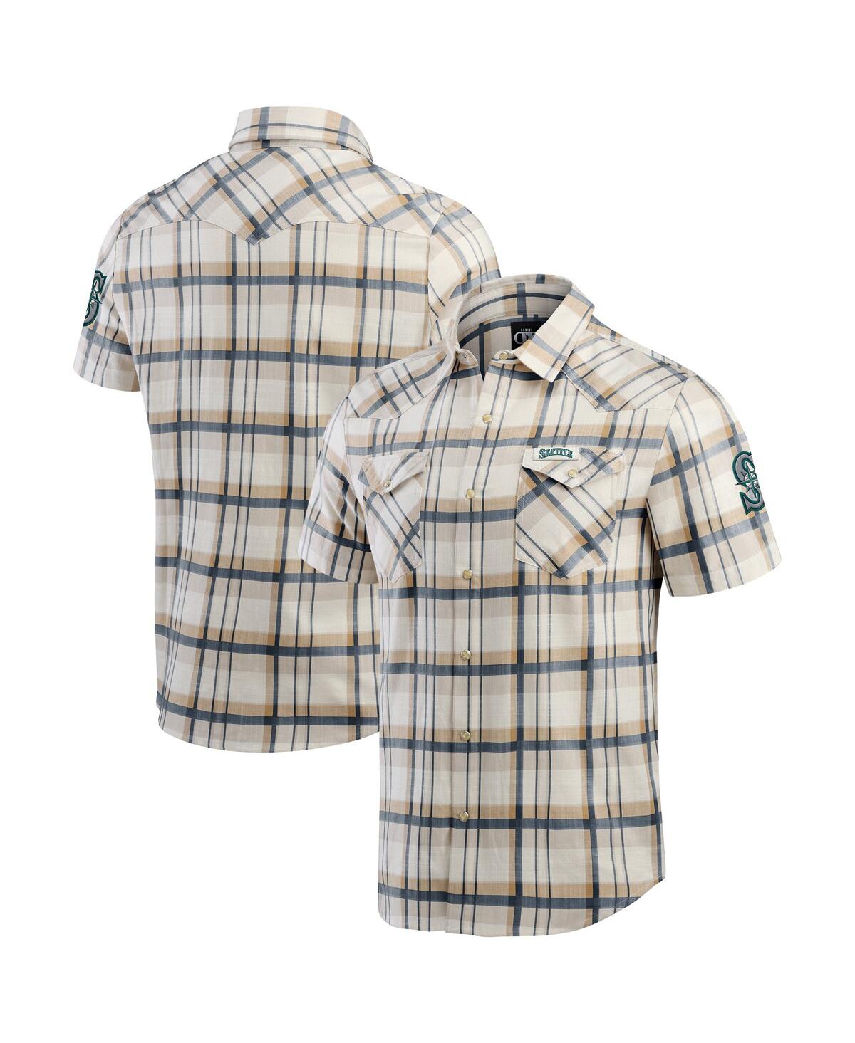 Darius Rucker Collection by Fanatics Men's Navy Seattle Mariners Plaid Full-Snap Shirt - Navy