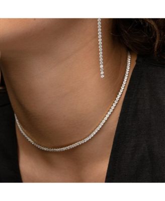 Sterling Silver Cherie Tennis Bracelet, Necklace & Drop Earrings Set