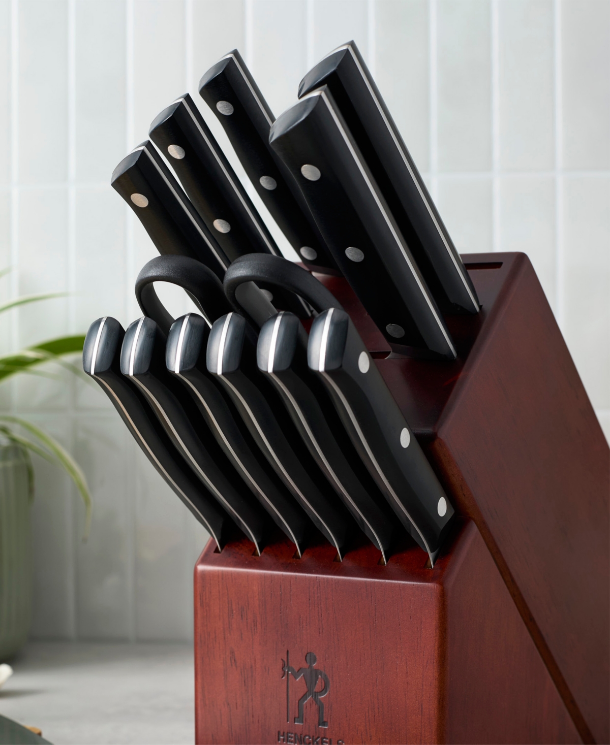 J.a. Henckels Stainless Steel 14-pc. Self-sharpening Knife Block Set In Black