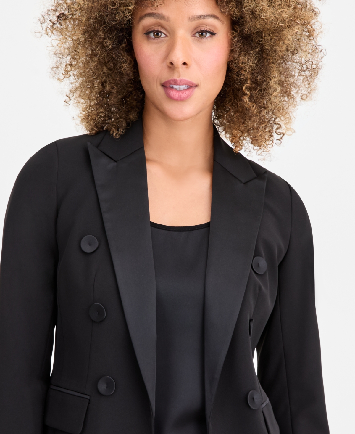 Anne Klein Women's Peak-Lapel Open-Front Blazer