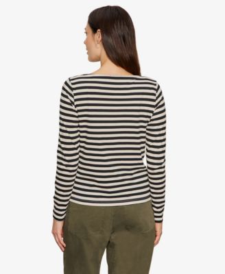 Women's Boat Neck Long Sleeve Top