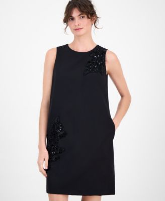 Women's Embellished Sleeveless Shift Dress