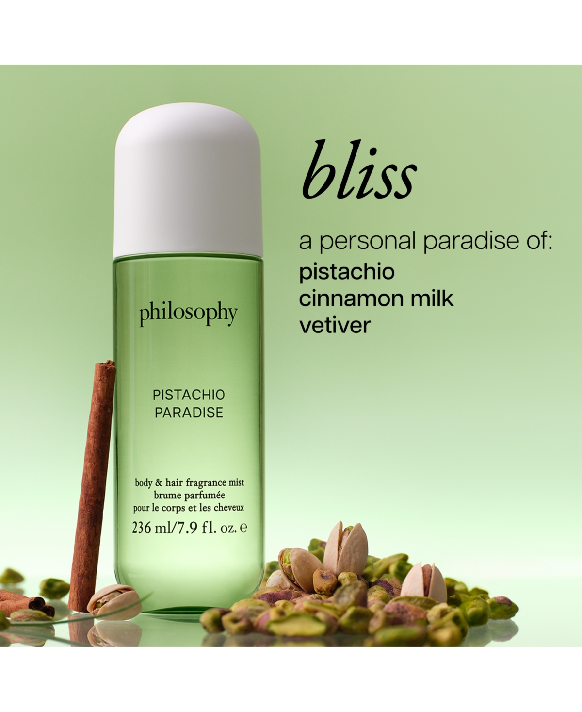 Philosophy Di Lorenzo Serafini Pistachio Paradise Body & Hair Fragrance Mist, 7.9 Oz. In Transparent