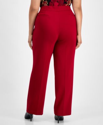 Plus Size Pull-On High-Rise Compression Pants 