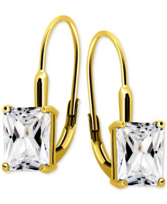 Giani Bernini - Cubic Zirconia Octagon Leverback Drop Earrings in 18k Gold-Plated Sterling Silver, Macy's Exclusive