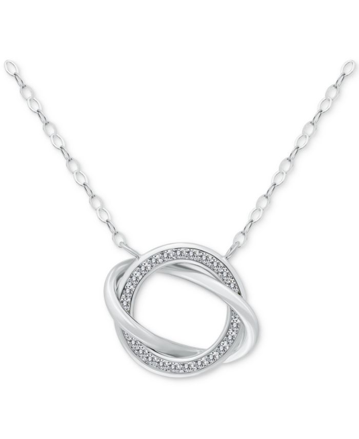 Giani Bernini Cubic Zirconia Love Knot Pendant Necklace in Sterling