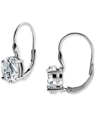 Giani Bernini - Oval Cubic Zirconia Leverback Earrings in Sterling Silver