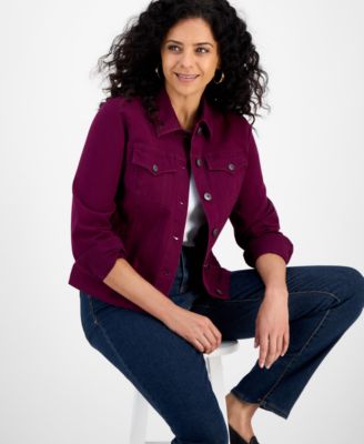 Women's Classic Relaxed Denim Trucker Jacket, Created for Macy's