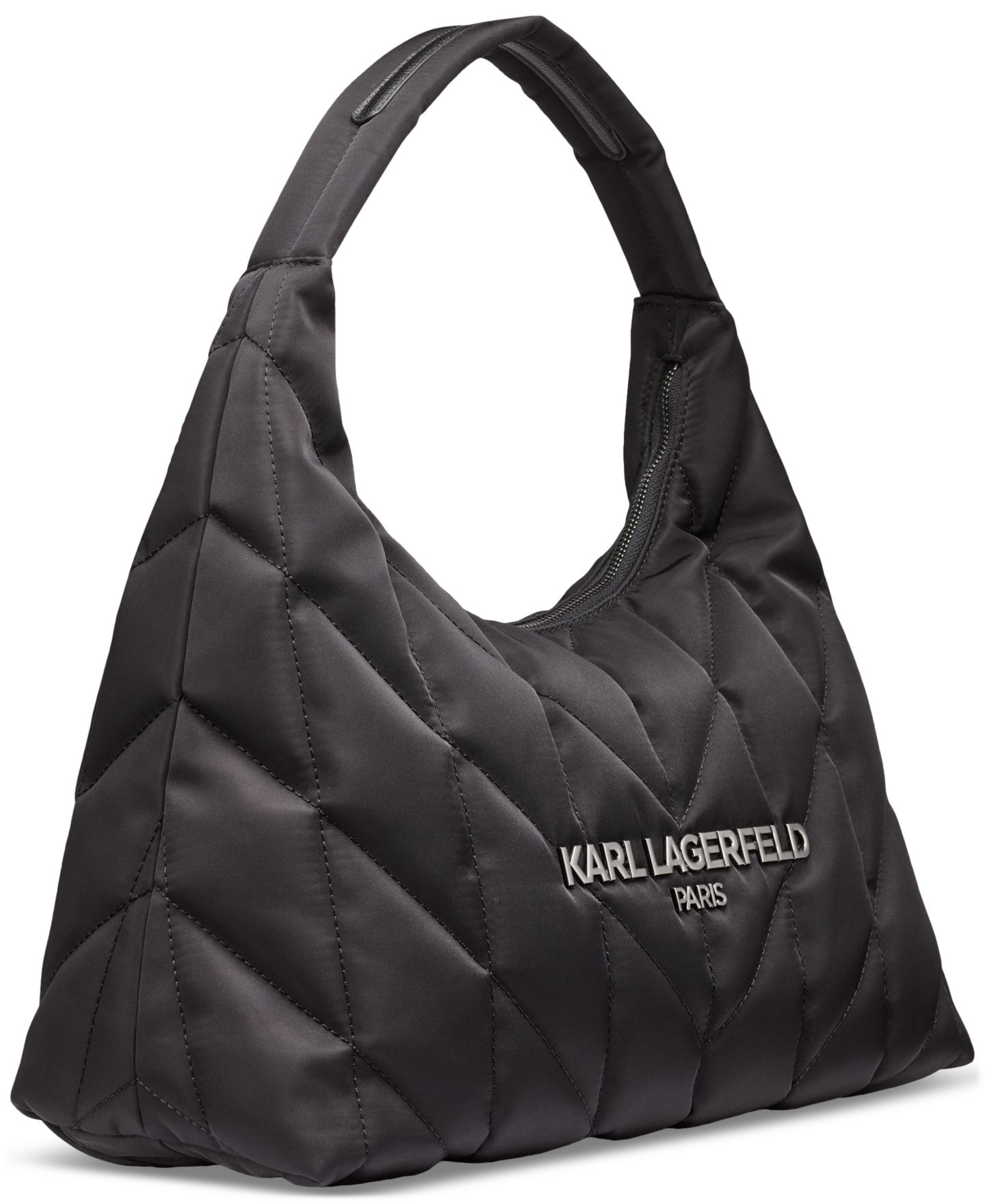 Женская сумка KARL LAGERFELD PARIS Voyage Hobo, цвет: Чёрный / Графитовый — фото 5