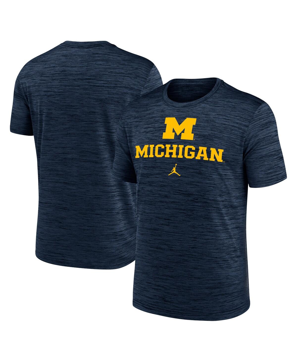 Men's Navy Michigan Wolverines Primetime Velocity T-Shirt - Navy