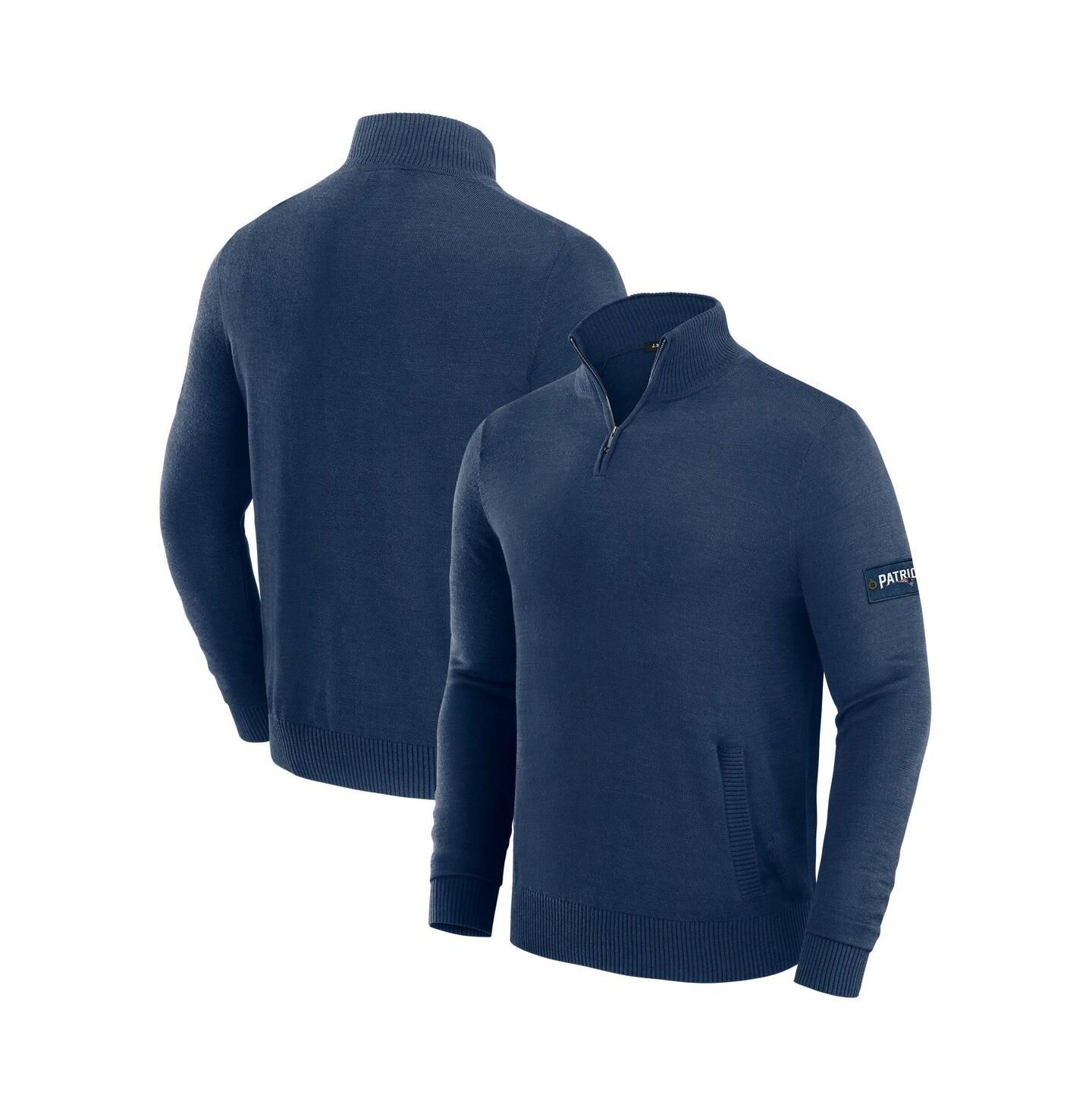 Мужской свитер J. Palmer Navy New England Patriots Franchise Quarter-Zip — фото 1