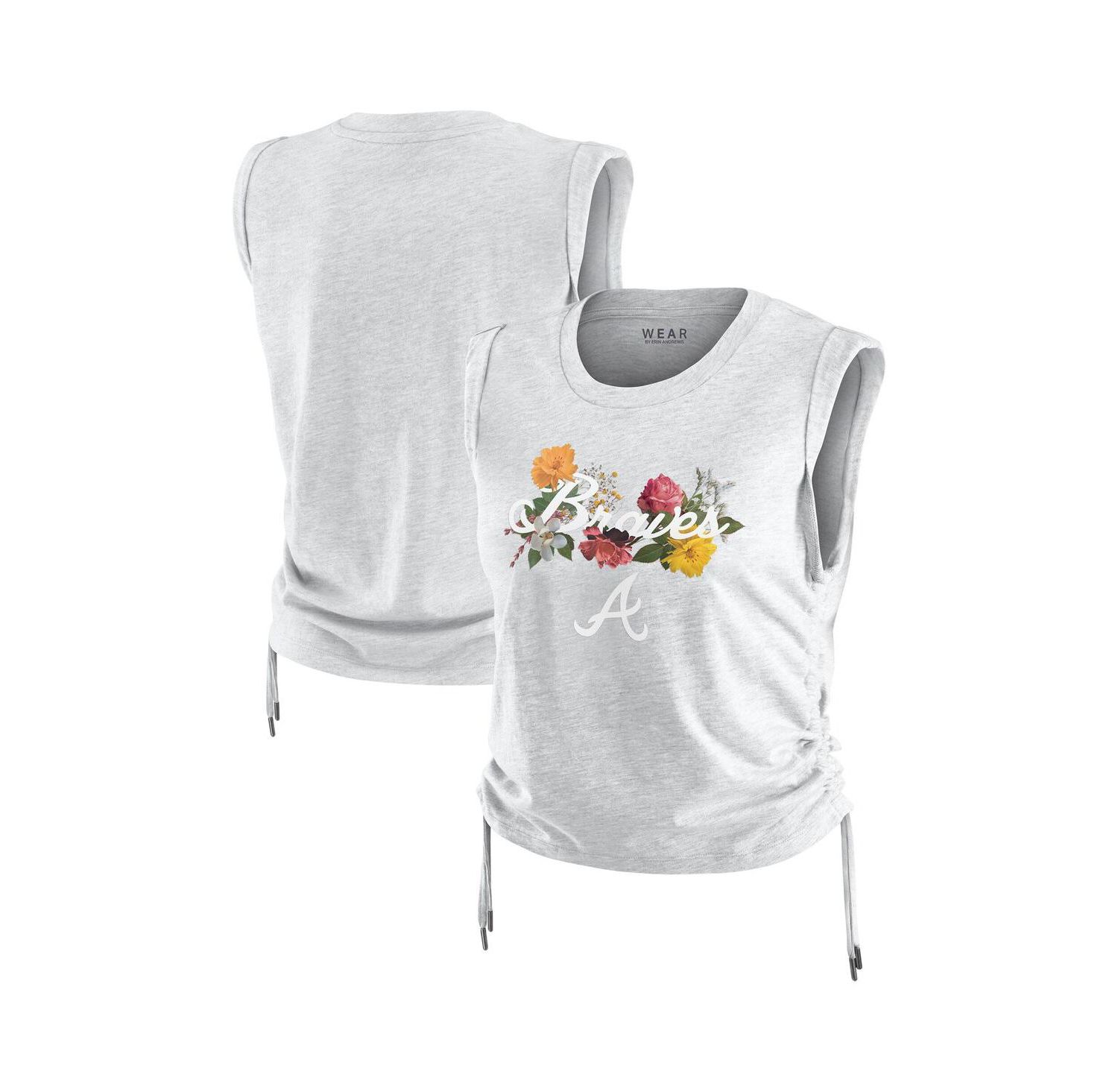 Women's Heather Gray Atlanta Braves Cinched Tank Top