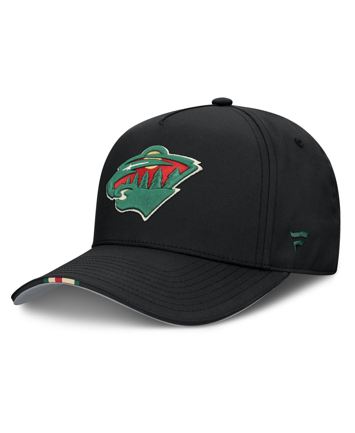 Fanatics Men's Black Minnesota Wild 2025 Nhl Draft Authentic Pro On-stage Podium A-frame Adjustable Hat In Black