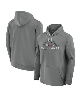 Fanatics - Men's Gray Carolina Hurricanes 2025 Stanley Cup Playoffs Authentic Pro Rink Fly Fleece Pullover Hoodie