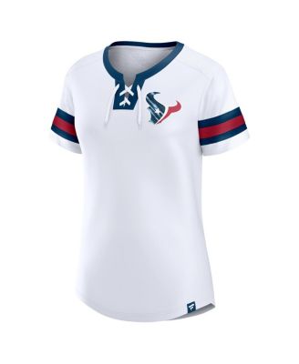 Women's White Houston Texans Sunday Best Lace-Up T-Shirt