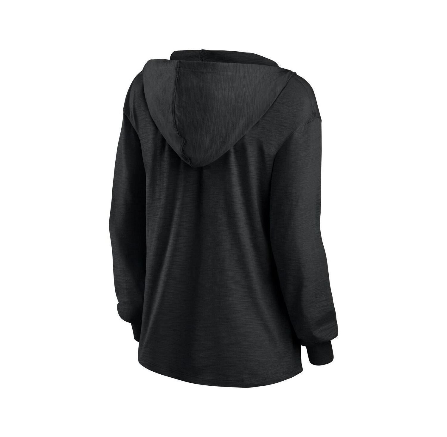 Women's Cleveland Browns Blackout Slub Hoodie V-Neck Long Sleeve T-Shirt