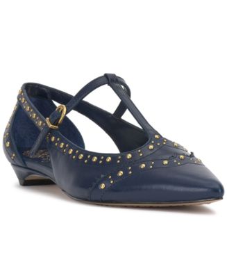 Vince Camuto Women's Valkie Studded T-Strap Micro-Heel Mary-Jane