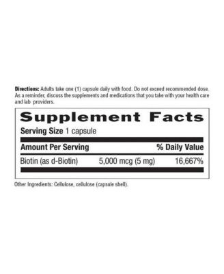 Biotin High Potency Vegetarian, 5 MG, 120 Caps