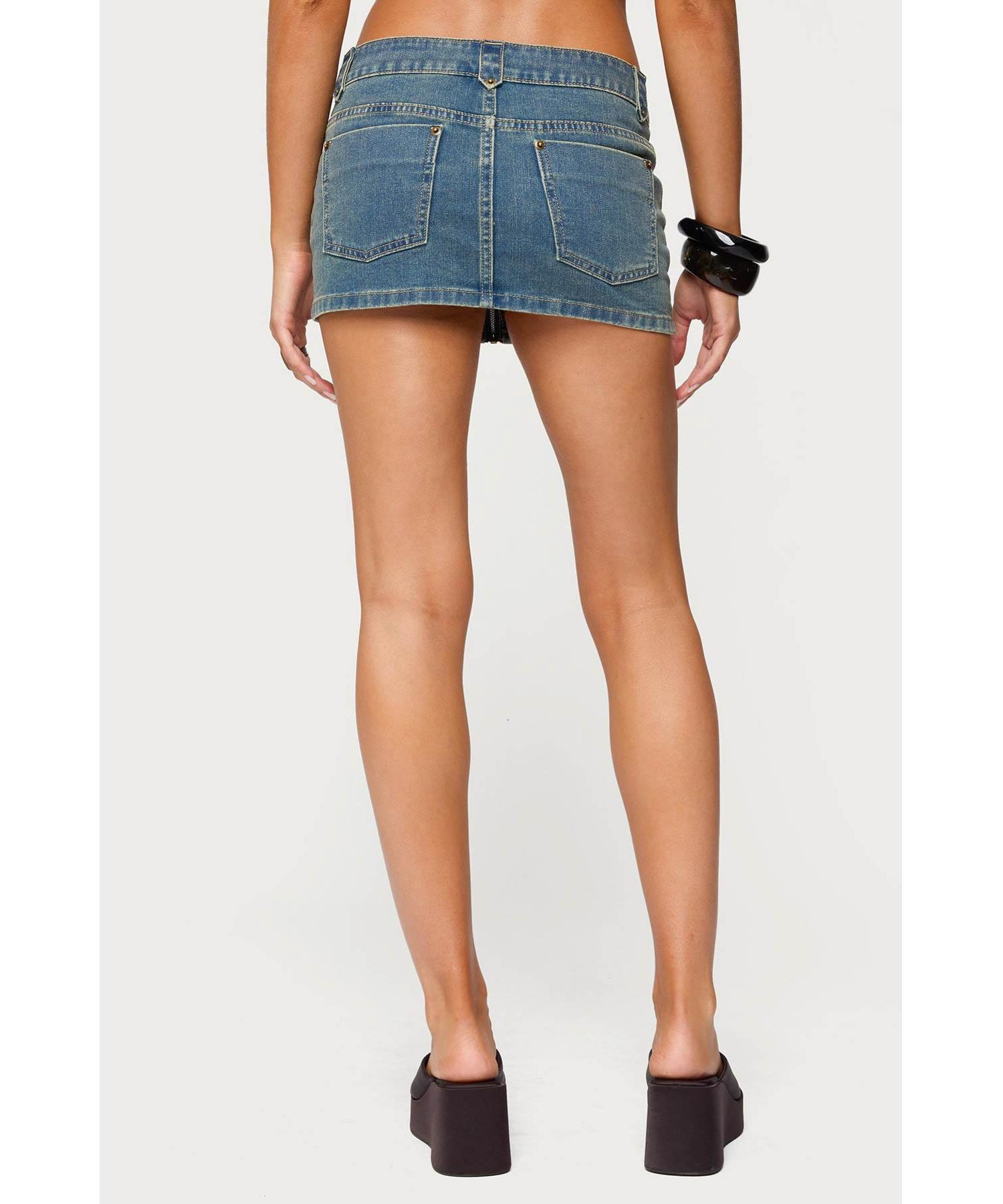 Women's Ronan Zip Up Denim Mini Skort