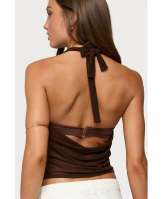 Women's Issey Layered Bandeau,Bra Cowl Neck Top