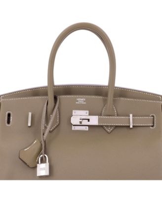 Pre-Owned Hermes Birkin 30 Handbag Grey Epsom with Palladium Hardware