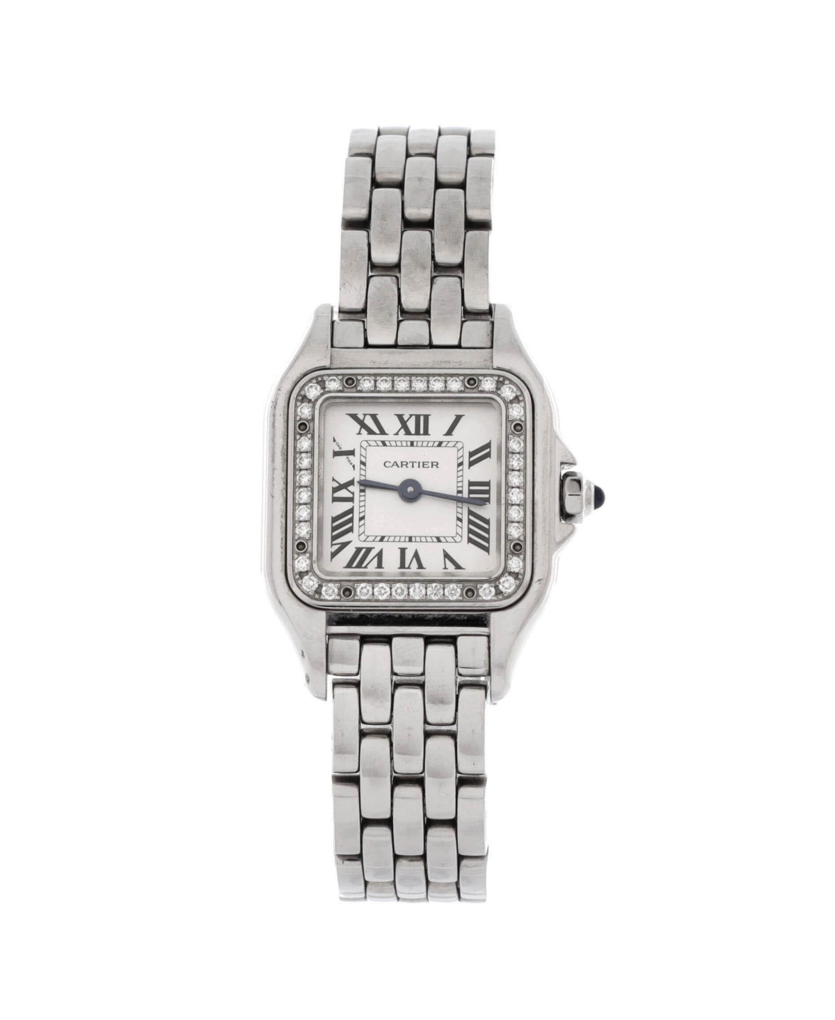Panthere de Cartier Quartz Watch in Stainless Steel with Diamond Bezel 22mm - Dial color: natural