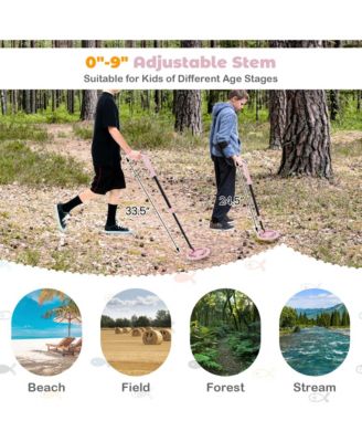 24.5''-33.5'' Metal Detector for Kids with LCD Display IP68 Waterproof