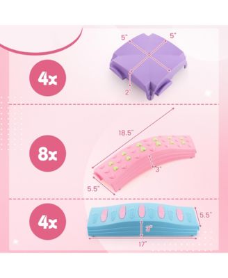 Kids Colored Balance Beams w/ Non-slip Textured Surface Bottom Pad Multicolor