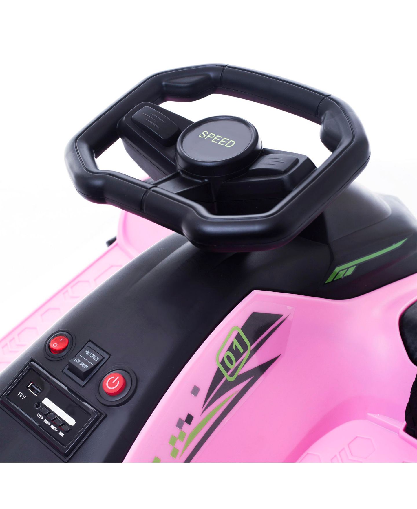 Детская игрушка Aosom 12V Electric Drifting Go Kart with Music, Ages 8-12, цвет: Розовый — фото 9